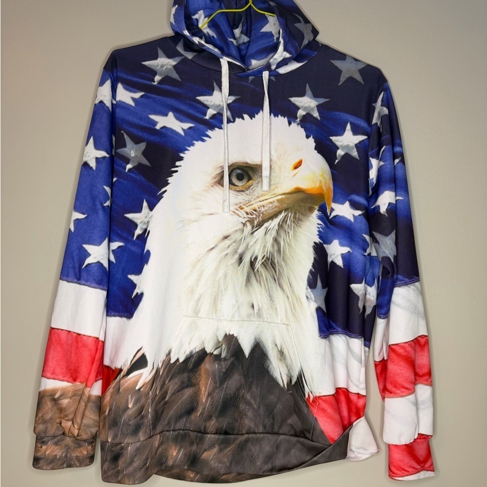 Eagle Print Hoodie Sweater